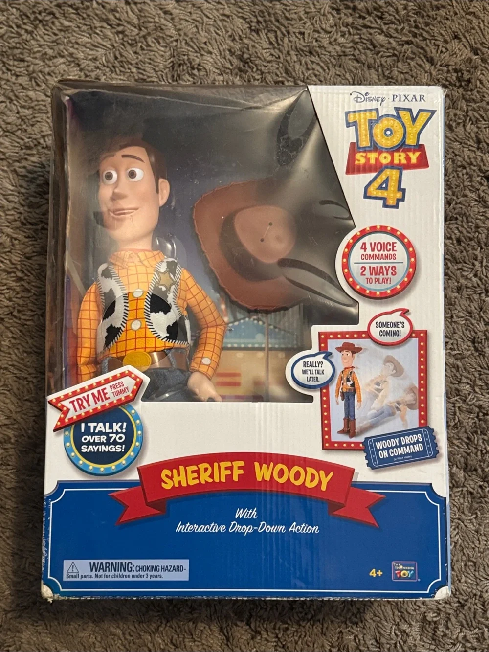 Sheriff Woody Talking Action Figure New never opened - Yellow & Brown